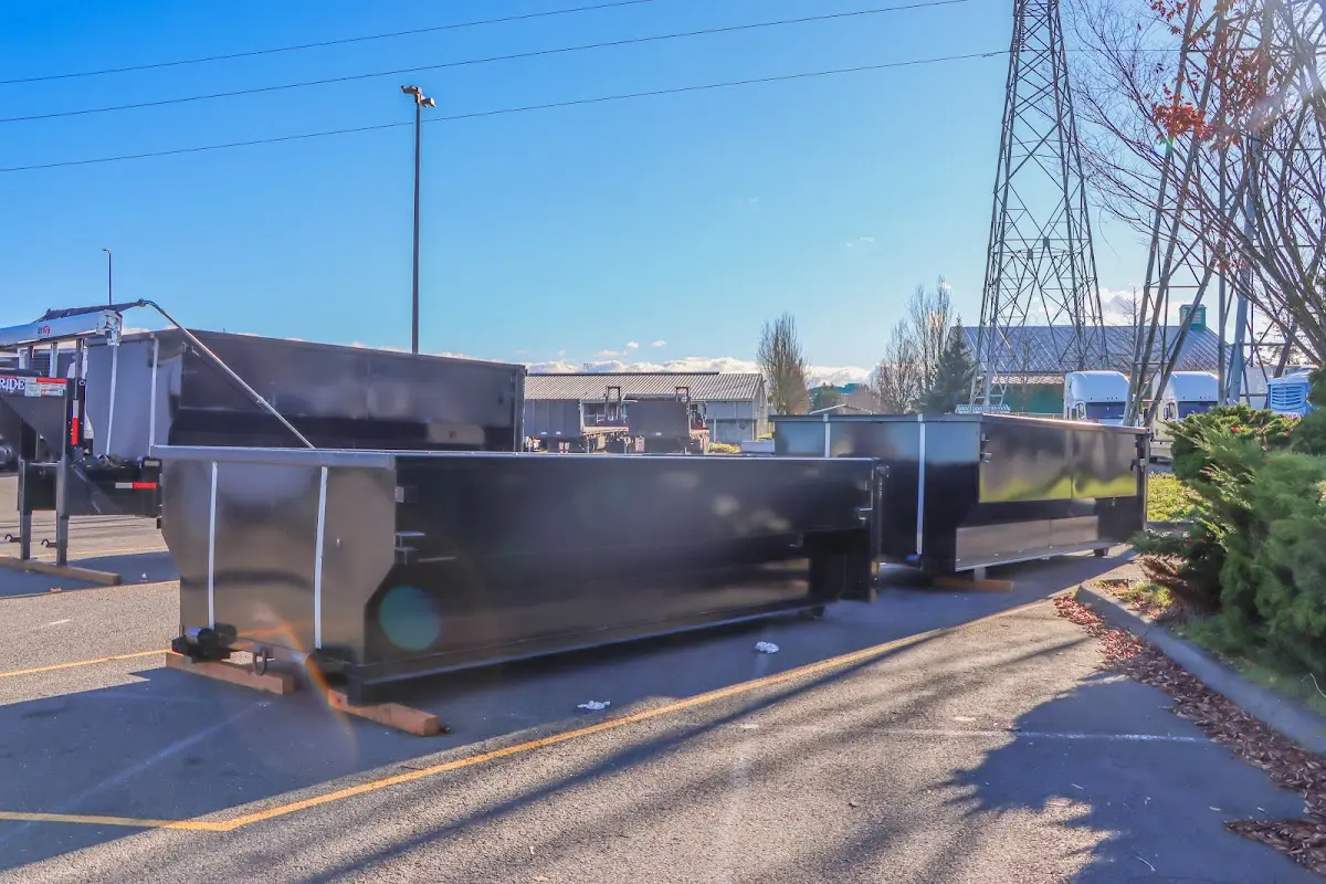 Roll-off dumpster ready for waste disposal at job site for 6 Yard Dumpster Rental in Barre